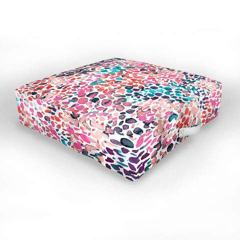 Ninola Design Speckled Painting Watercolor Stains Outdoor Floor Cushion