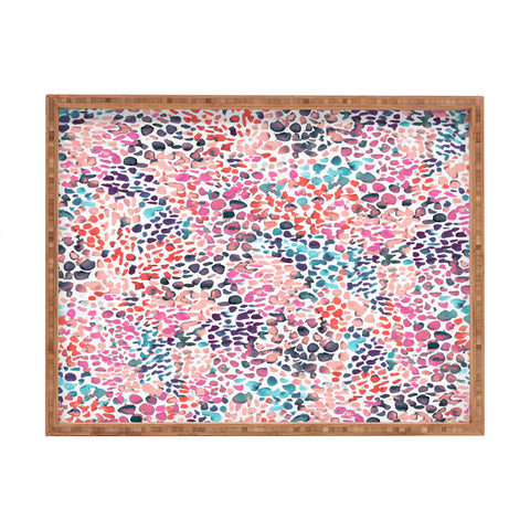 Ninola Design Speckled Painting Watercolor Stains Rectangular Tray