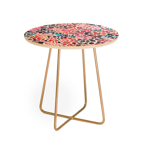 Ninola Design Speckled Painting Watercolor Stains Round Side Table