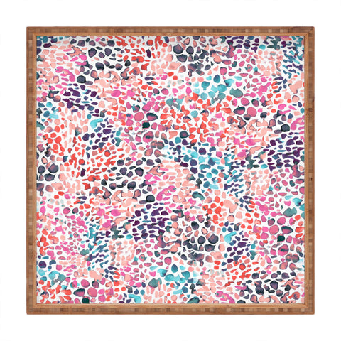 Ninola Design Speckled Painting Watercolor Stains Square Tray