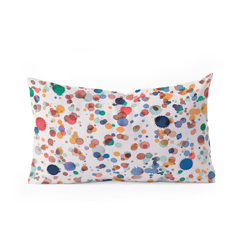 Ninola Design Splash drops painting Oblong Throw Pillow