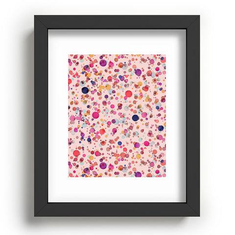 Ninola Design Splash watercolor drops Pink Recessed Framing Rectangle