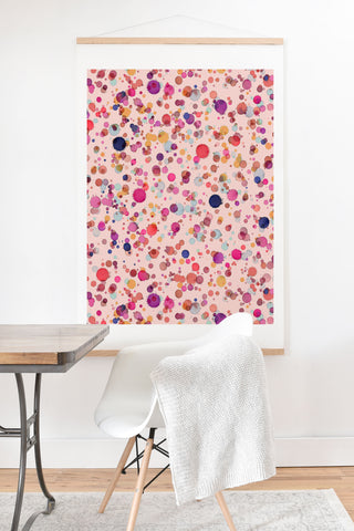 Ninola Design Splash watercolor drops Pink Art Print And Hanger