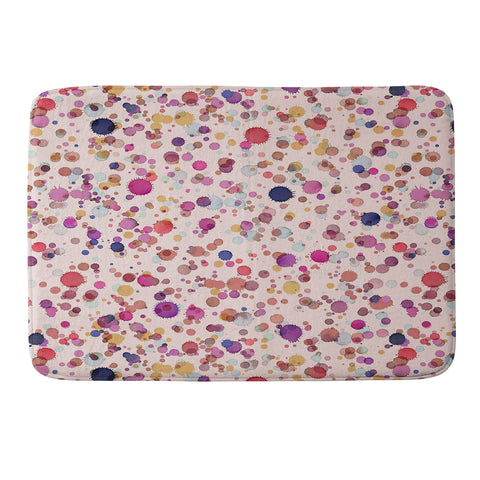 Ninola Design Splash watercolor drops Pink Memory Foam Bath Mat