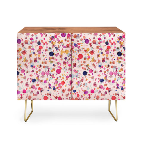 Ninola Design Splash watercolor drops Pink Credenza