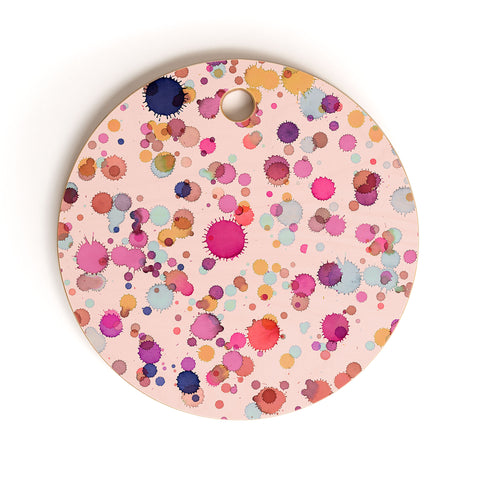 Ninola Design Splash watercolor drops Pink Cutting Board Round