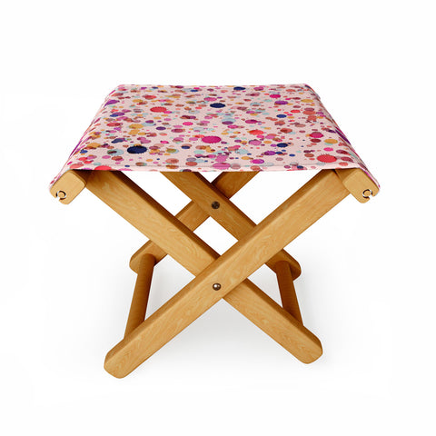 Ninola Design Splash watercolor drops Pink Folding Stool