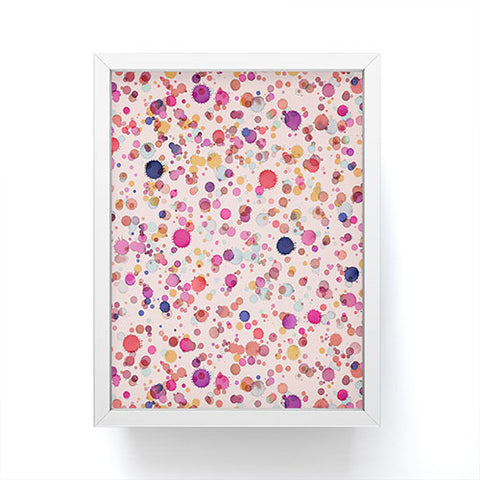 Ninola Design Splash watercolor drops Pink Framed Mini Art Print
