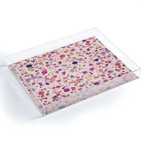 Ninola Design Splash watercolor drops Pink Acrylic Tray