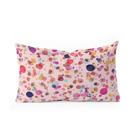 Ninola Design Splash watercolor drops Pink Oblong Throw Pillow