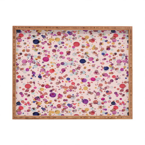 Ninola Design Splash watercolor drops Pink Rectangular Tray