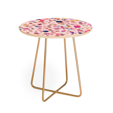 Ninola Design Splash watercolor drops Pink Round Side Table
