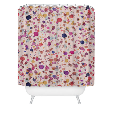 Ninola Design Splash watercolor drops Pink Shower Curtain
