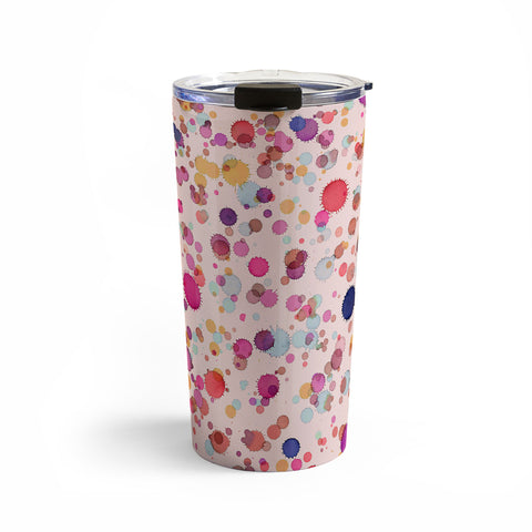 Ninola Design Splash watercolor drops Pink Travel Mug