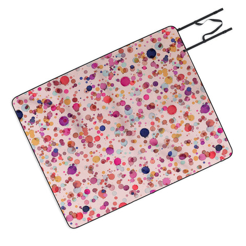 Ninola Design Splash watercolor drops Pink Picnic Blanket