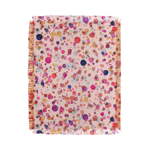 Ninola Design Splash watercolor drops Pink Throw Blanket