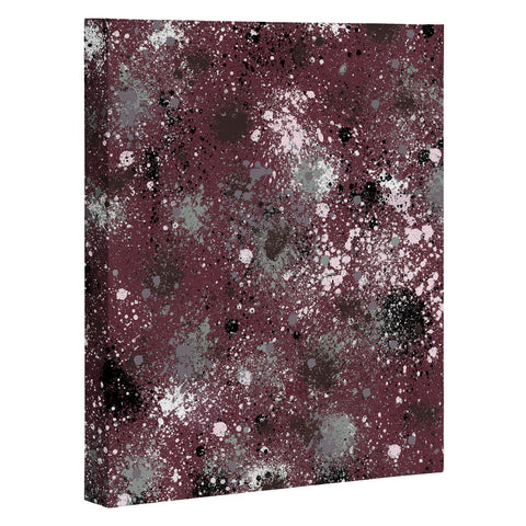 Ninola Design Splatter Space Burgundy Art Canvas