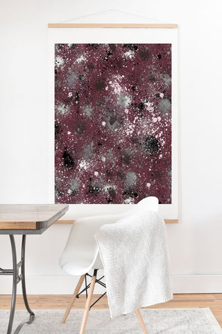 Ninola Design Splatter Space Burgundy Art Print And Hanger
