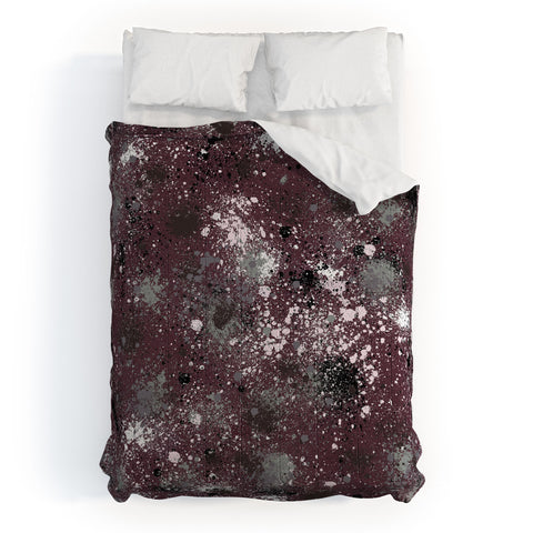 Ninola Design Splatter Space Burgundy Comforter