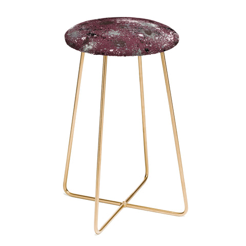 Ninola Design Splatter Space Burgundy Counter Stool