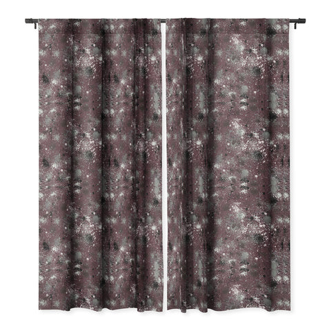 Ninola Design Splatter Space Burgundy Blackout Window Curtain