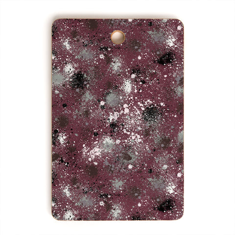 Ninola Design Splatter Space Burgundy Cutting Board Rectangle