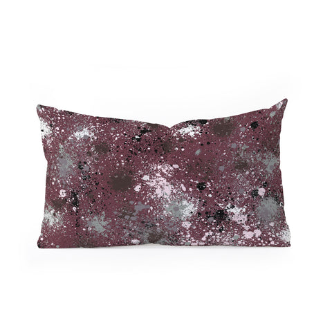 Ninola Design Splatter Space Burgundy Oblong Throw Pillow