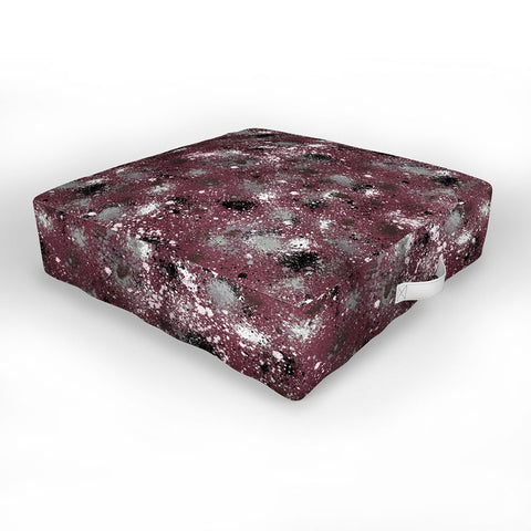 Ninola Design Splatter Space Burgundy Outdoor Floor Cushion
