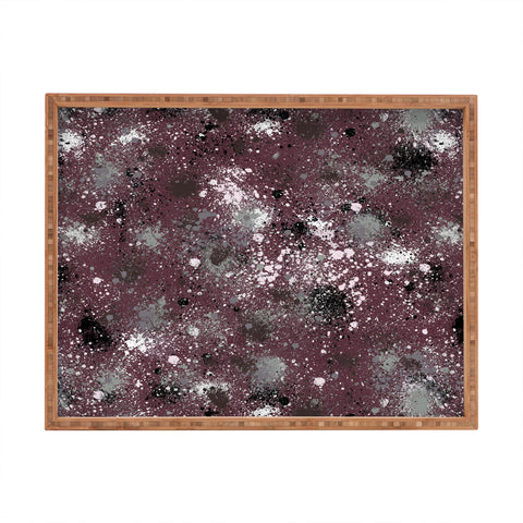 Ninola Design Splatter Space Burgundy Rectangular Tray
