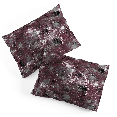 Ninola Design Splatter Space Burgundy Pillow Shams