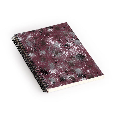 Ninola Design Splatter Space Burgundy Spiral Notebook