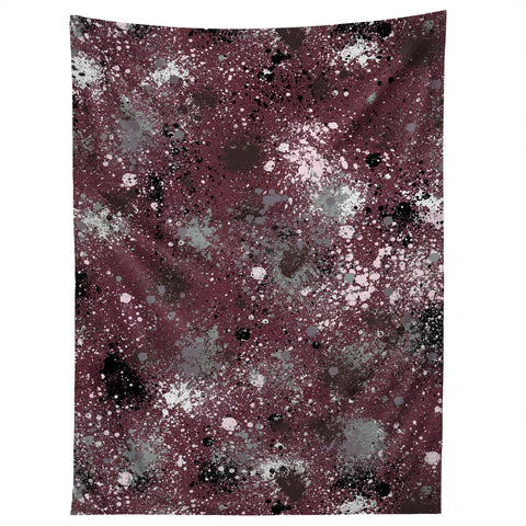 Ninola Design Splatter Space Burgundy Tapestry