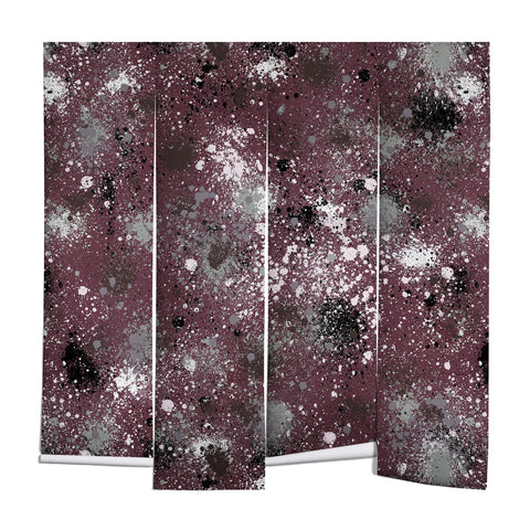 Ninola Design Splatter Space Burgundy Wall Mural