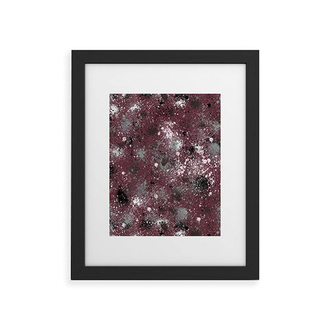 Ninola Design Splatter Space Burgundy Framed Art Print