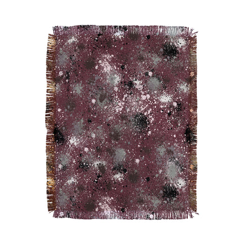 Ninola Design Splatter Space Burgundy Throw Blanket