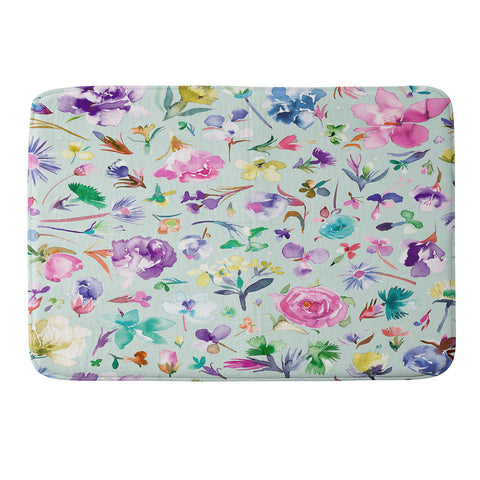 Ninola Design Spring buds and flowers Soft Memory Foam Bath Mat