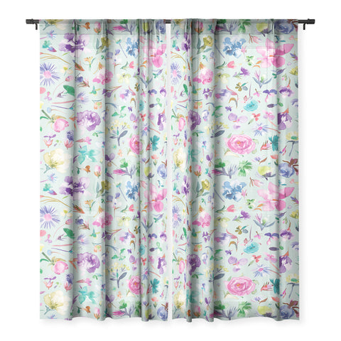 Ninola Design Spring buds and flowers Soft Sheer Non Repeat