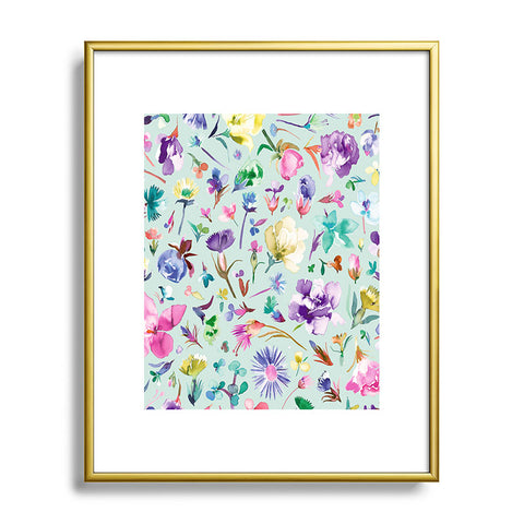 Ninola Design Spring buds and flowers Soft Metal Framed Art Print