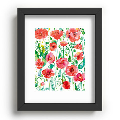 Ninola Design Spring Cute Poppies Recessed Framing Rectangle