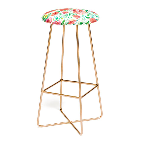 Ninola Design Spring Cute Poppies Bar Stool