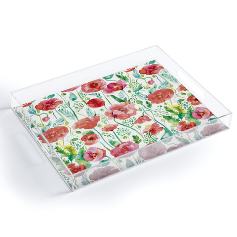 Ninola Design Spring Cute Poppies Acrylic Tray