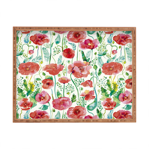 Ninola Design Spring Cute Poppies Rectangular Tray