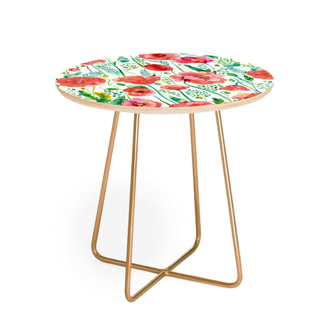 Ninola Design Spring Cute Poppies Round Side Table