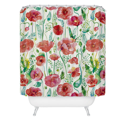 Ninola Design Spring Cute Poppies Shower Curtain