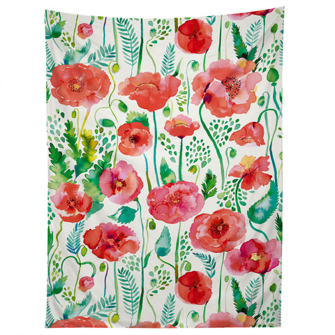 Ninola Design Spring Cute Poppies Tapestry
