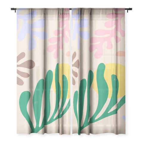 Ninola Design Spring Matisse Leaves Sheer Non Repeat