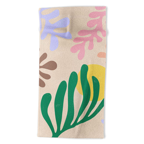 Ninola Design Spring Matisse Leaves Beach Towel