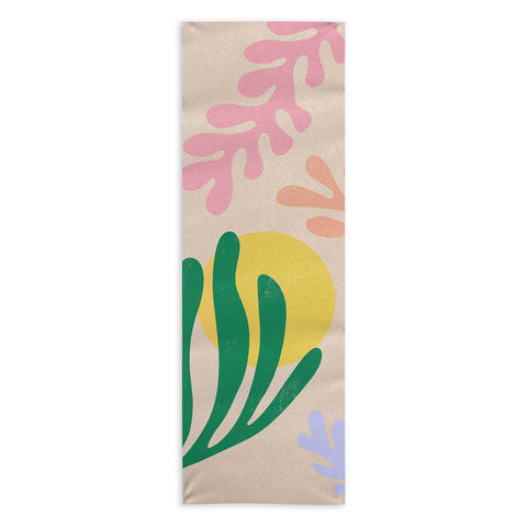 Ninola Design Spring Matisse Leaves Yoga Towel