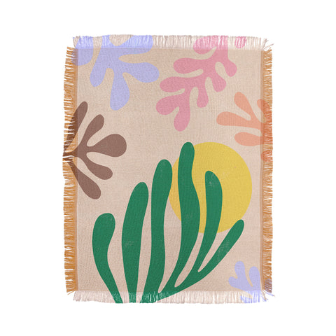 Ninola Design Spring Matisse Leaves Throw Blanket