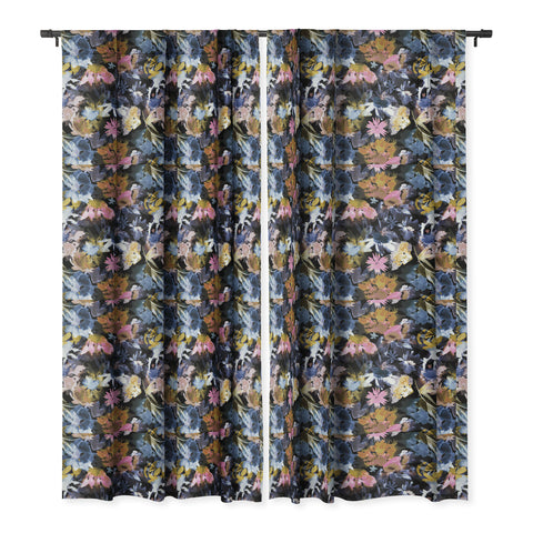 Ninola Design Spring Memories Dark Painting Blackout Window Curtain